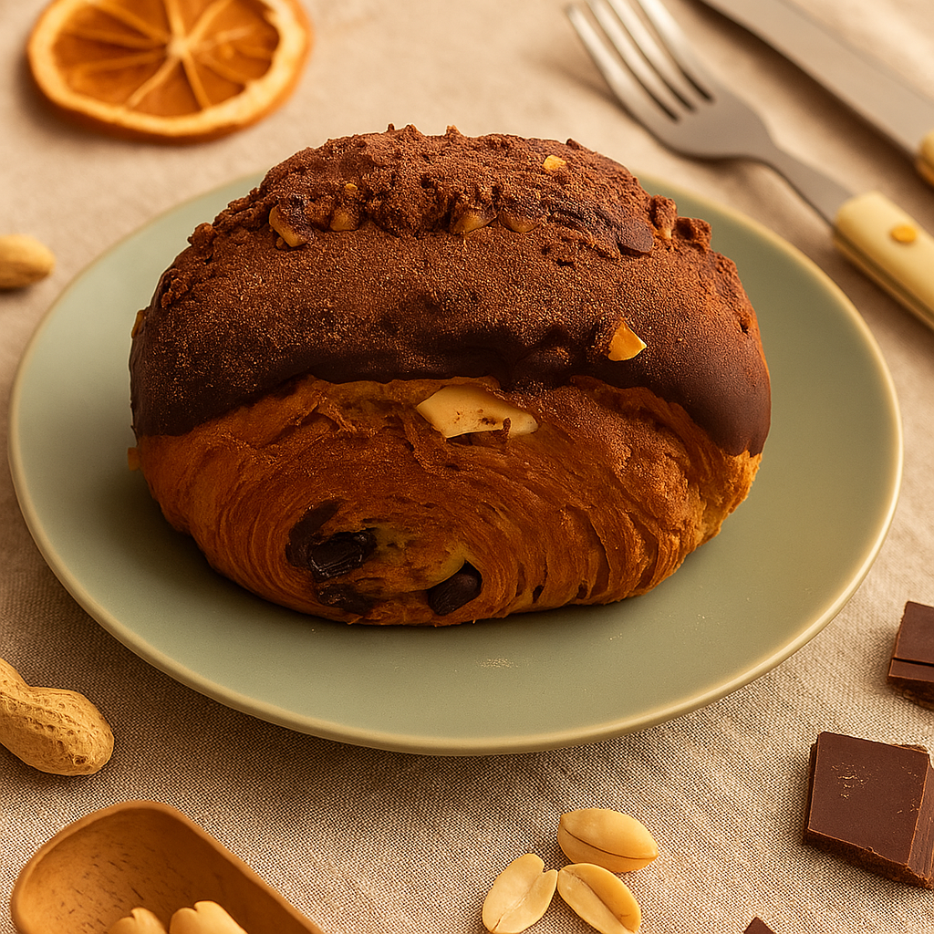 Chocolate, Peanut and Orange Croissant